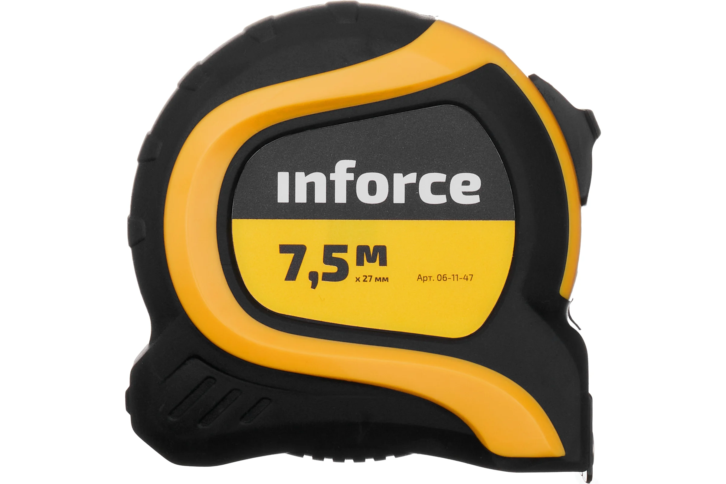 Измерительная рулетка с нейлоновой лентой и магнитным зацепом 7.5x27мм Inforce 06-11-47