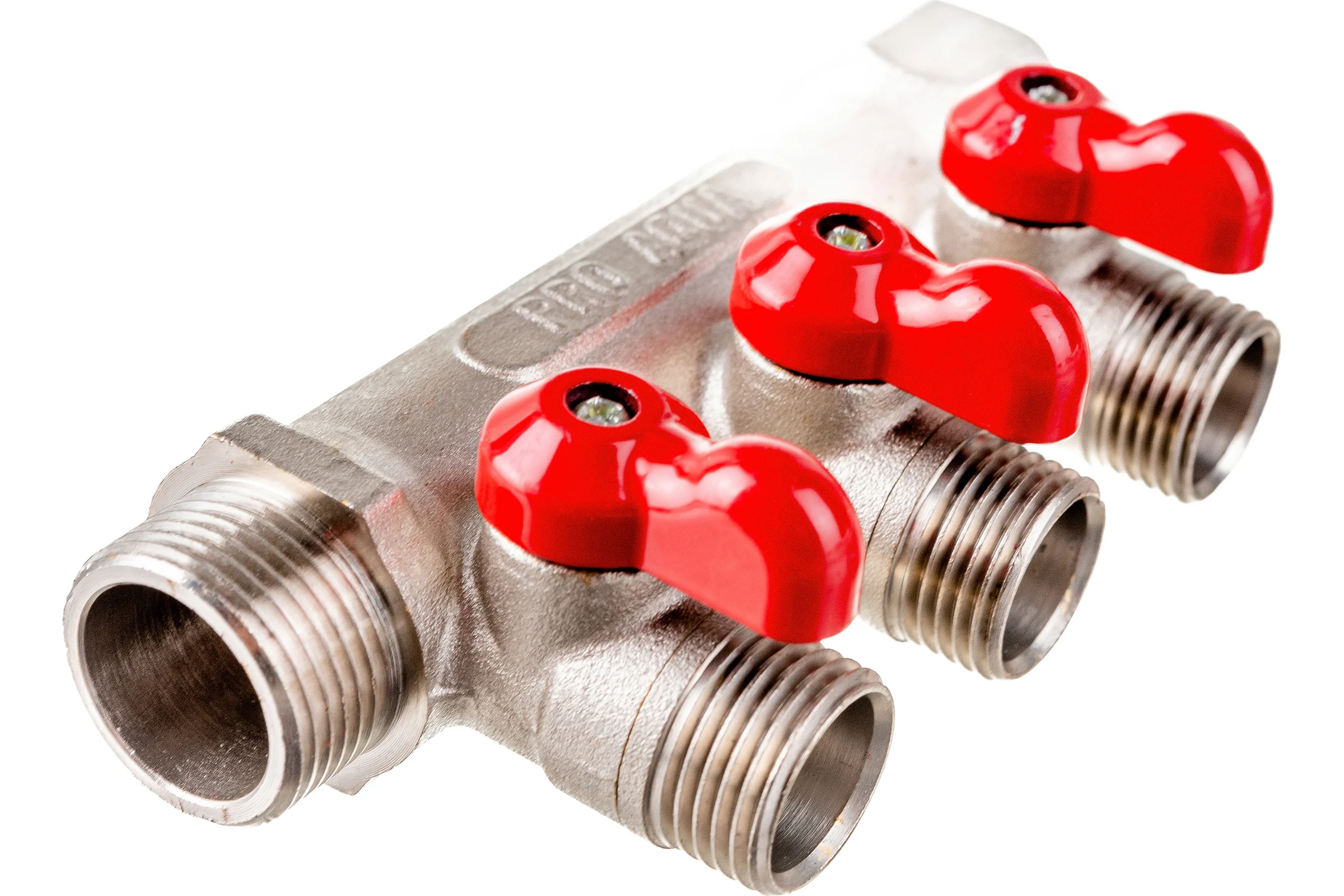 Коллектор с отсекающими кранами (плоскость) PRO AQUA 3/4, 3 х 1/2 V100.03-m20-f20