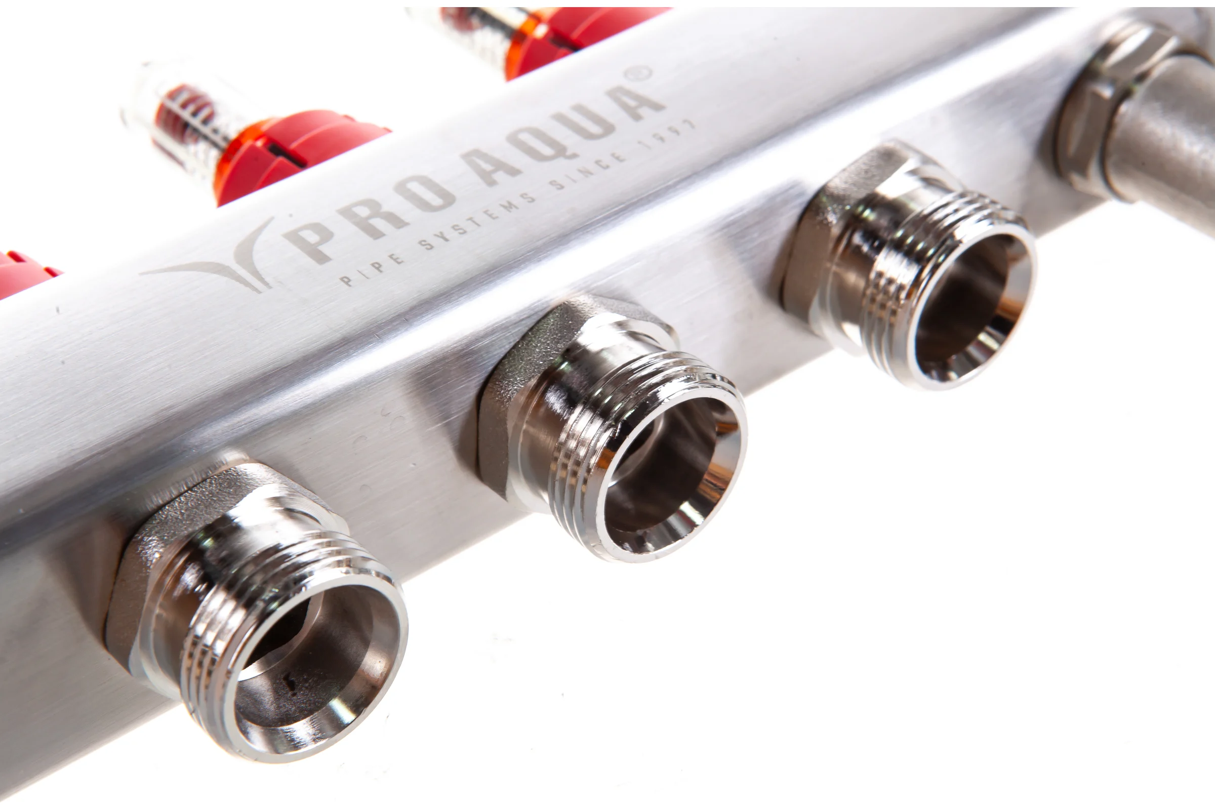 Коллекторный блок с расходомерами PRO AQUA 4 выхода, 280 мм, 1 x 3/4 V500MB.04b