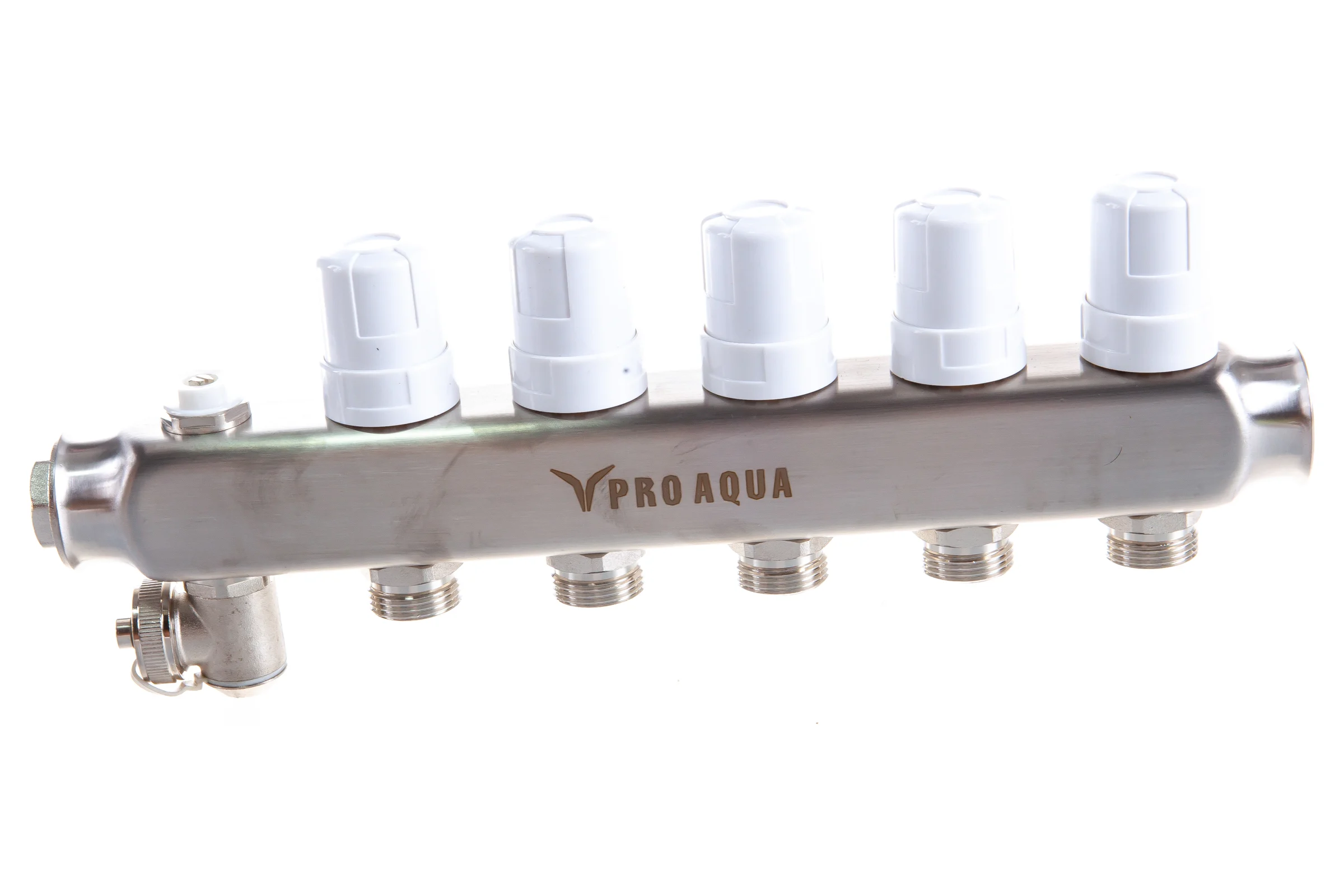 Коллекторный блок с расходомерами PRO AQUA 5 выходов, 330 мм, 1 x 3/4 V500MB.05b