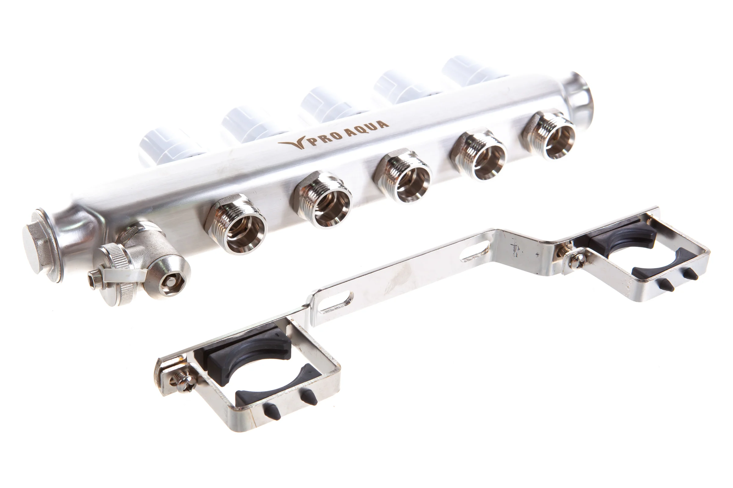 Коллекторный блок с расходомерами PRO AQUA 5 выходов, 330 мм, 1 x 3/4 V500MB.05b