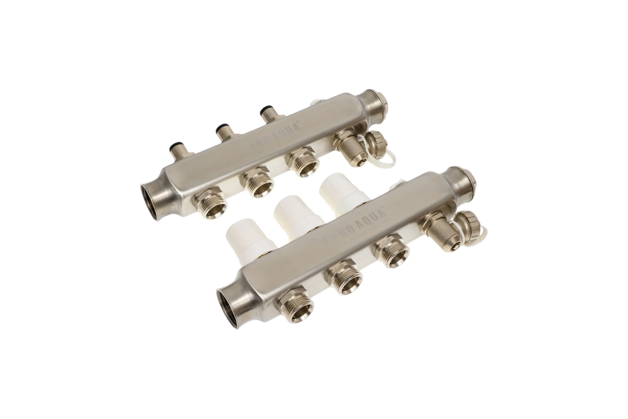 Коллекторный блок с регулировочными клапанами PRO AQUA 3 выхода, 230 мм, 1x3/4 R510MB.03