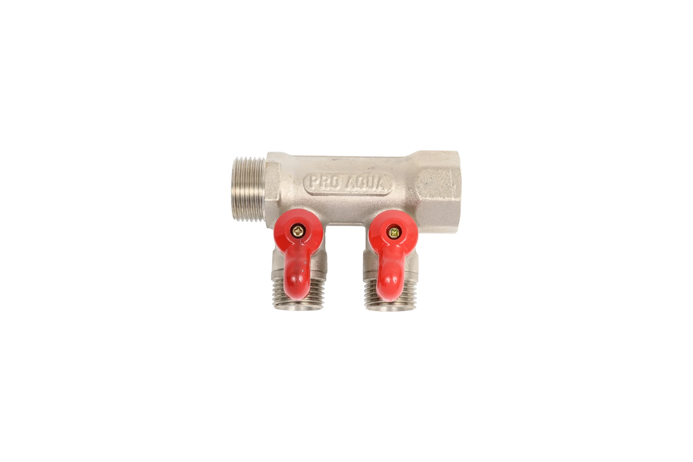Коллектор с отсекающими кранами (плоскость) PRO AQUA 3/4, 2 х 1/2 V100.02-m20-f20