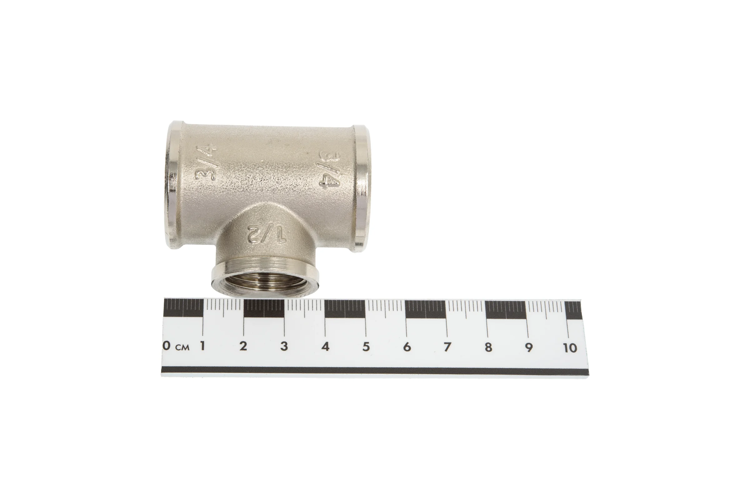 Латунный тройник PRO AQUA ВР резьбовой переходной 3/4x1/2x3/4 03-F20-F15-F20xb