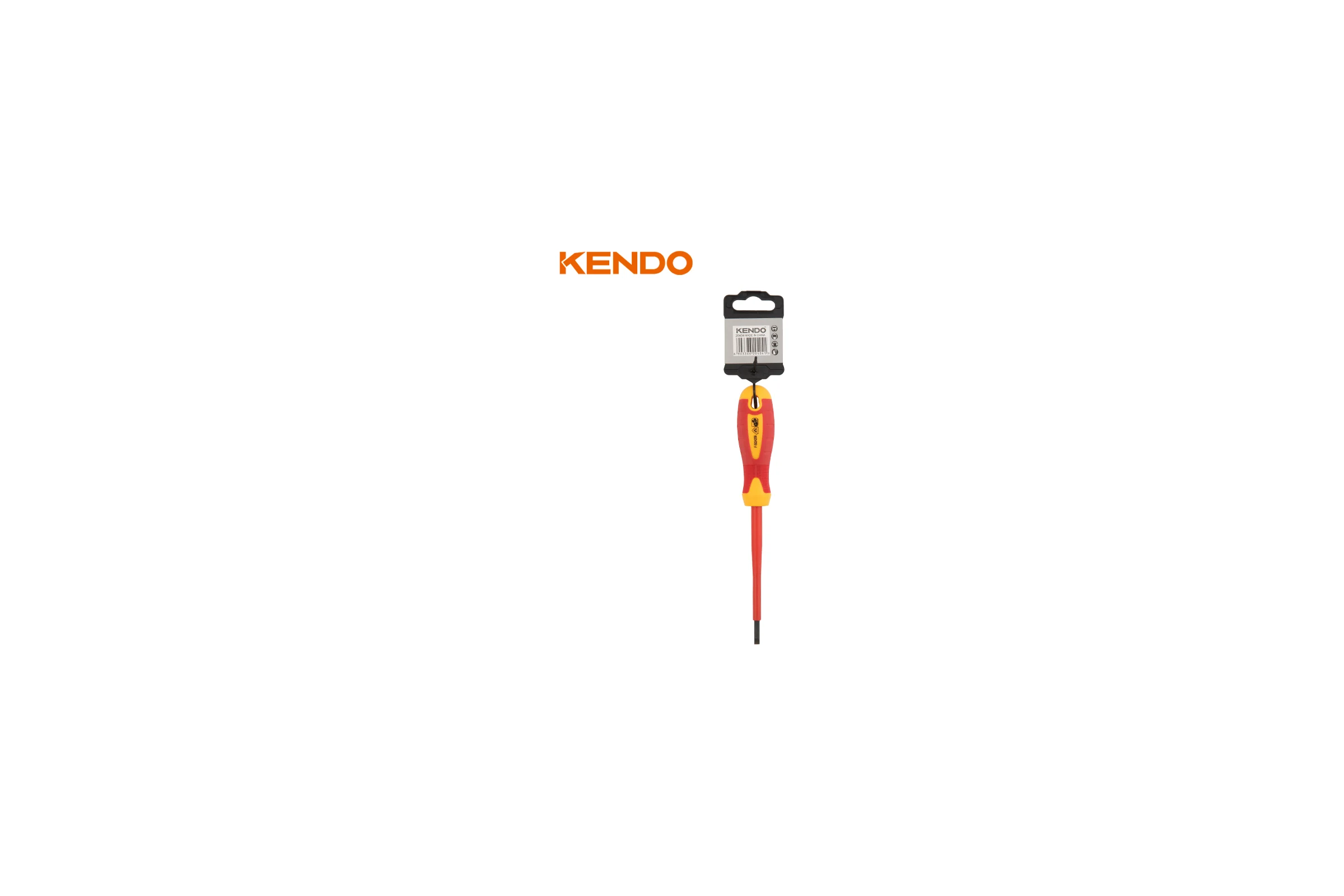 Диэлектрическая шлицевая отвертка KENDO VDE SL 4х100 мм 1000 В 20404