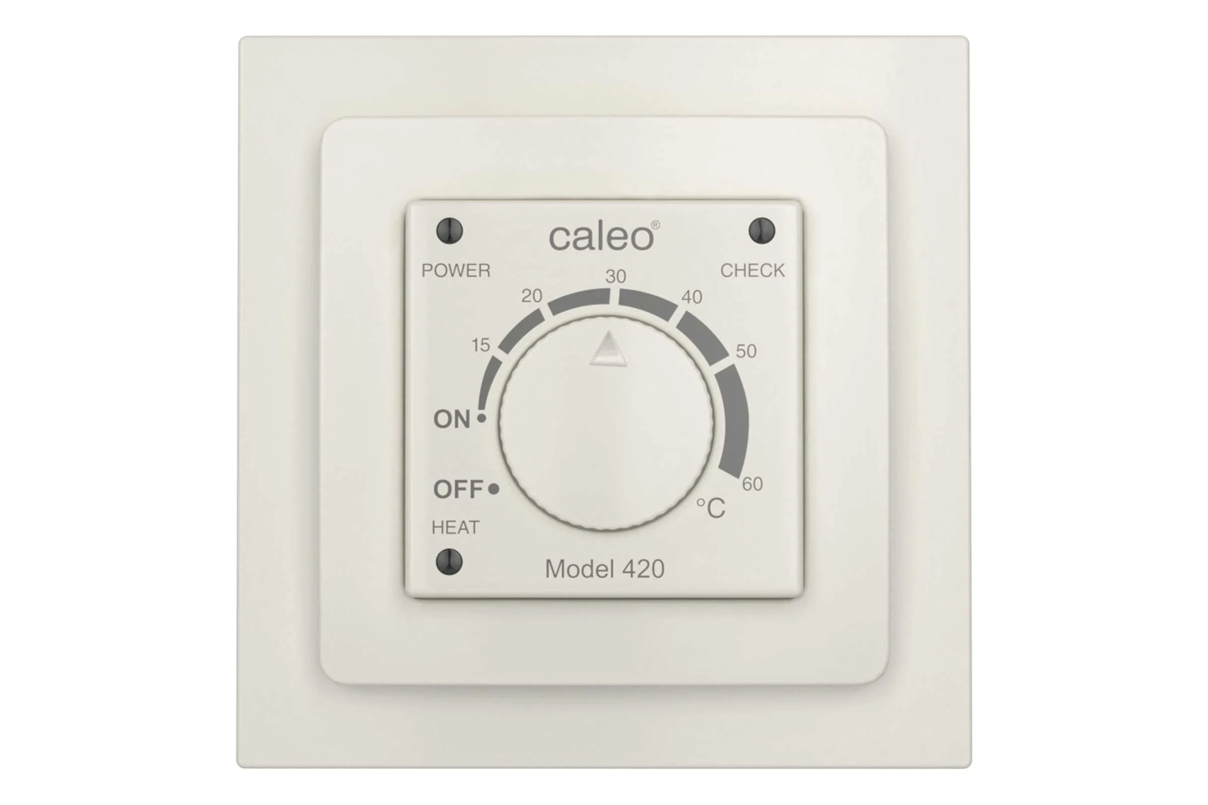 Терморегулятор Caleo 420 бежевый с адаптерами, встраиваемый аналоговый, 3,5 кВт КА000001911