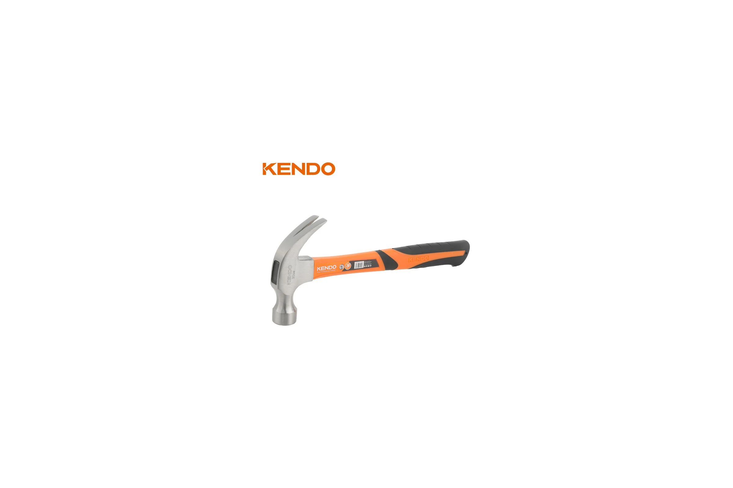 Молоток-гвоздодер с фиберглассовой рукояткой KENDO 225 гр 25107