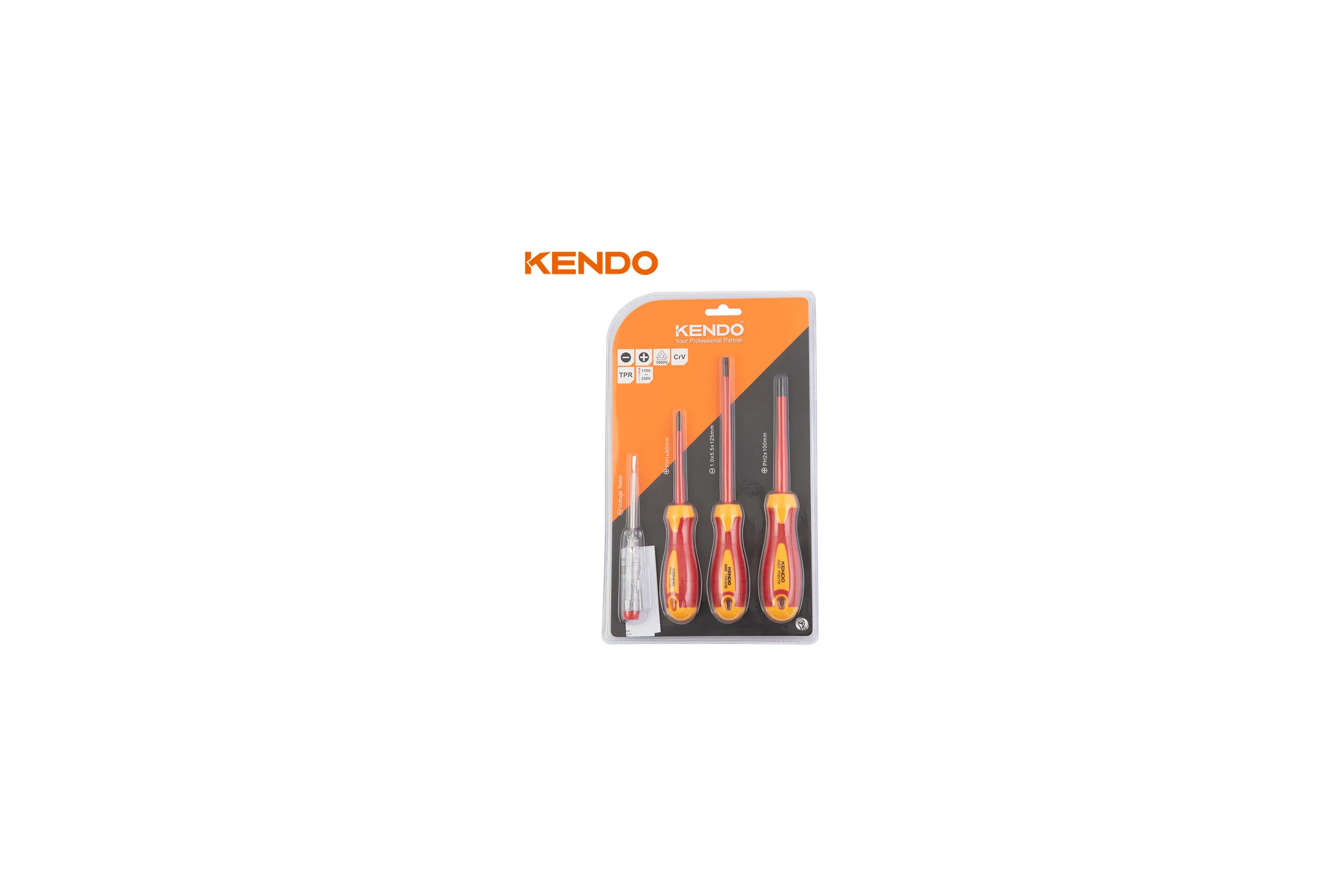 Набор диэлектрических отверток KENDO 4 шт 1000В 20481