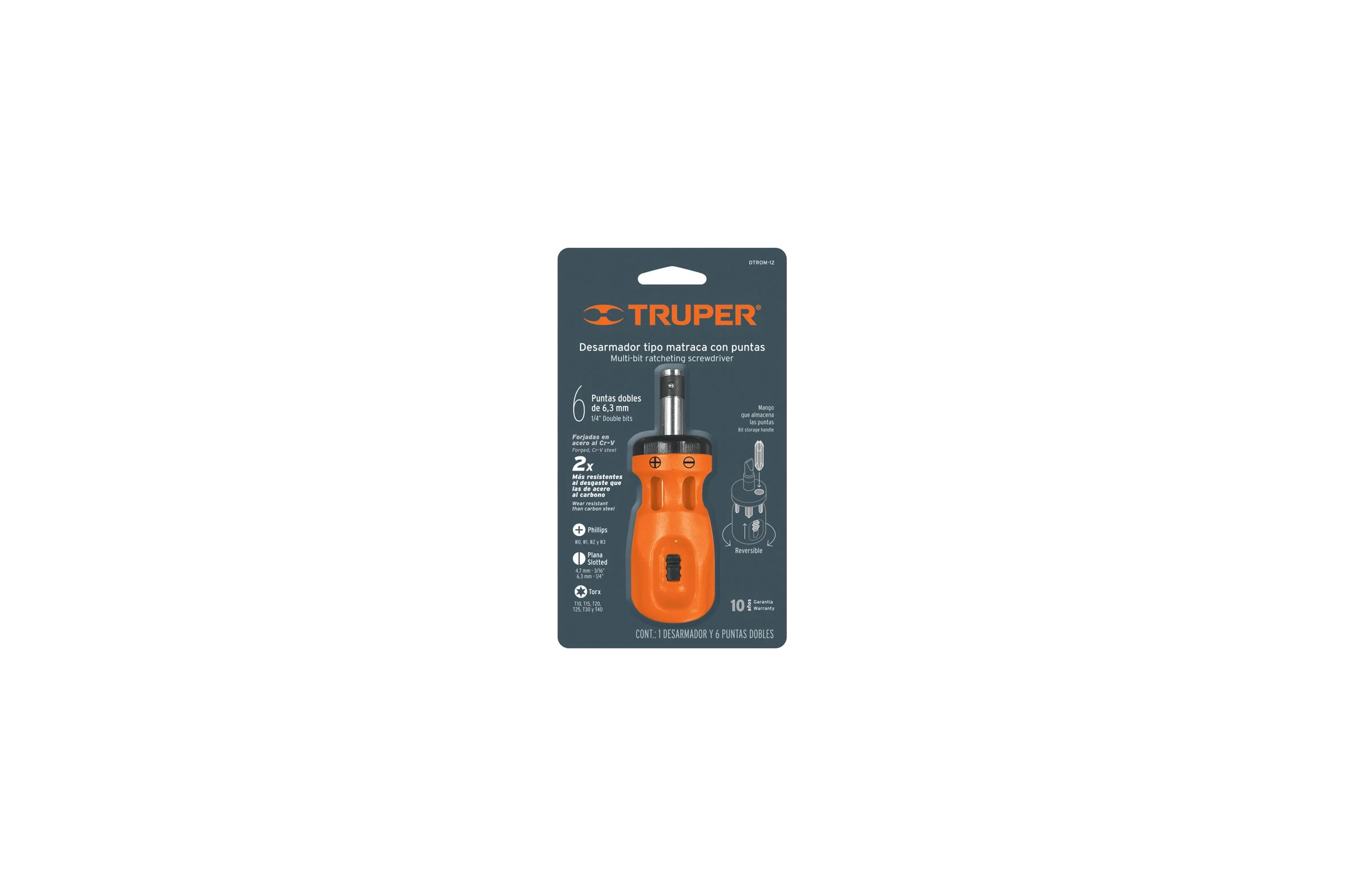 Миниотвертка с храповым механизмом плюс Truper DTROM-12B 10494