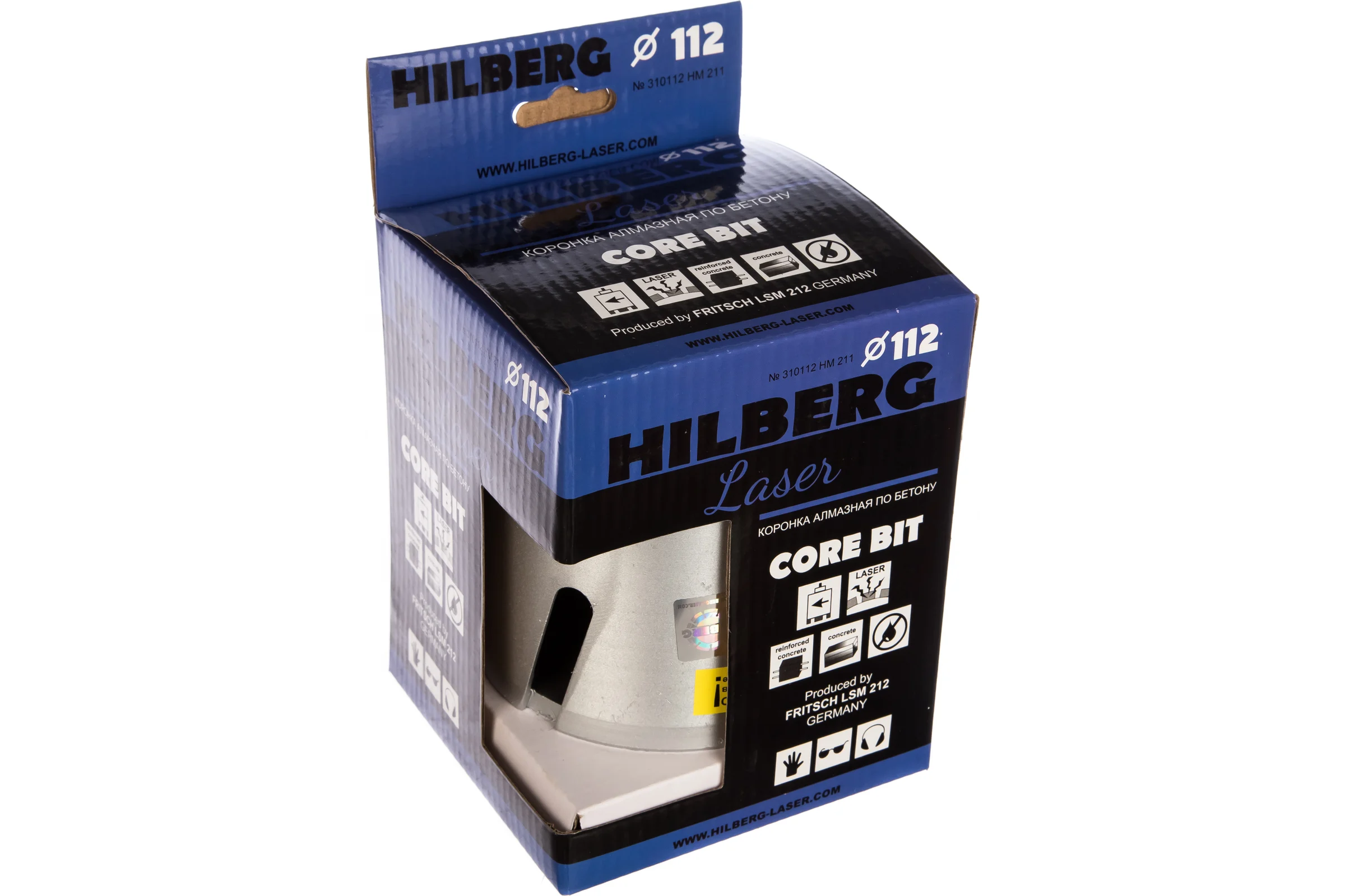 Коронка алмазная по бетону Hilberg 112 мм Laser HM211