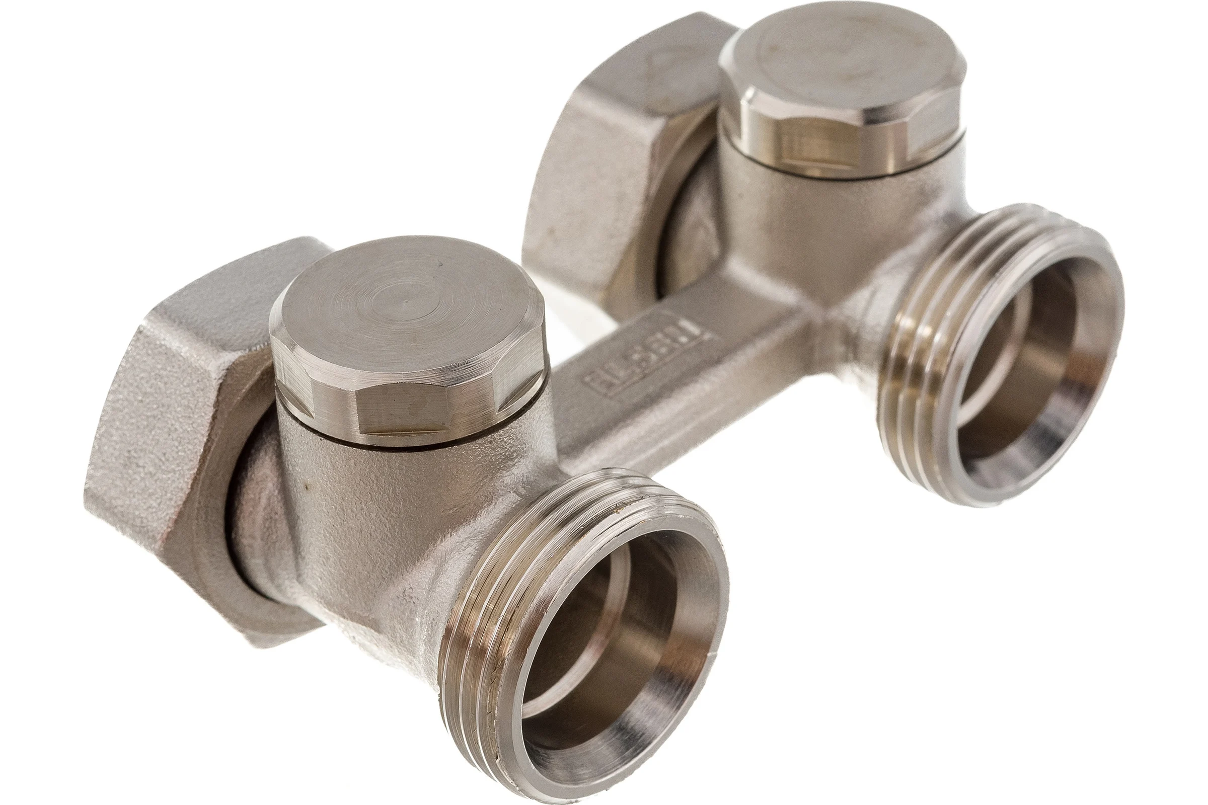 Прямой H-образный вентиль ELSEN 3/4", 3/4", Н ЕК-НГ ЕК, никелированный EVR05.3411