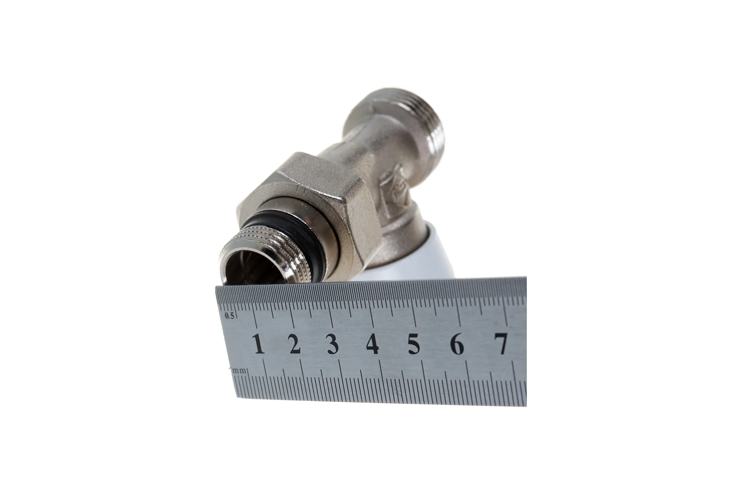 Ручной прямой вентиль ELSEN 3/4", 1/2", Н ЕК-Н, никелированный EVR01.3411