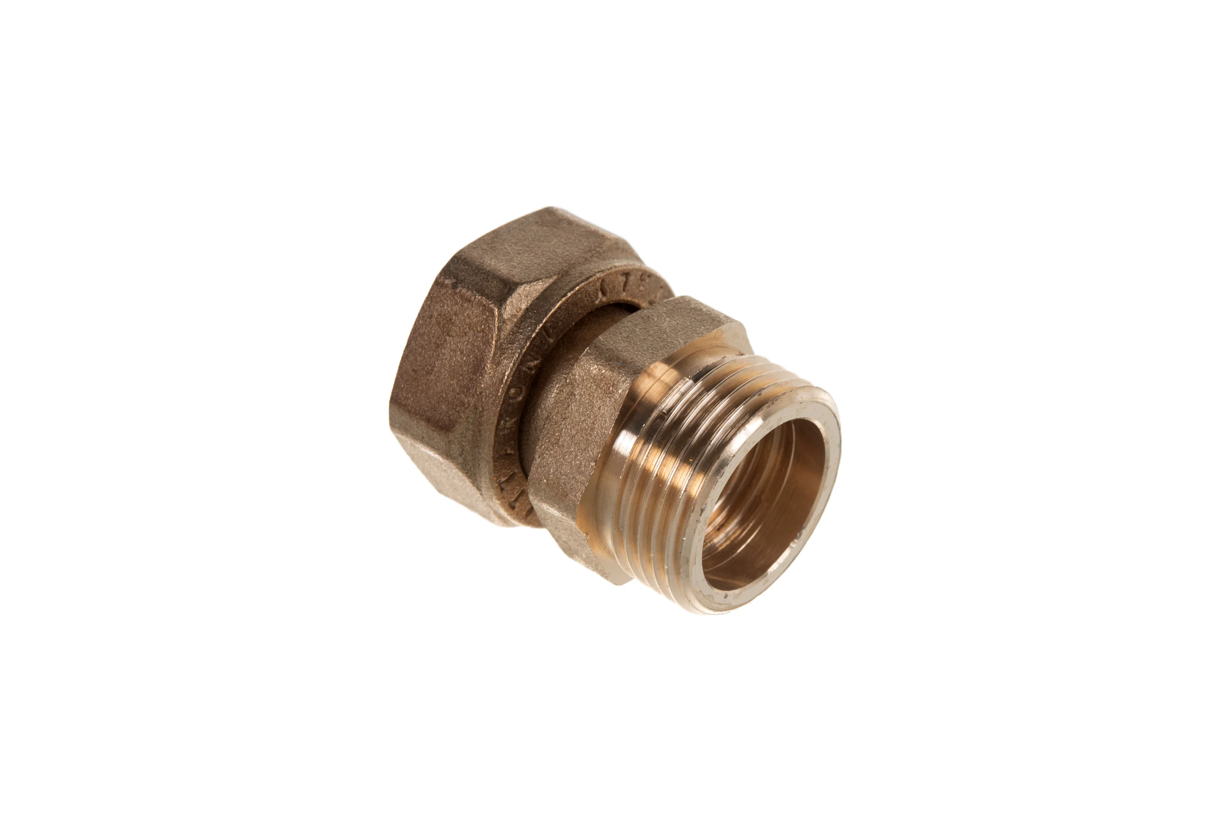 Сгон американка ELSEN прямой, НВ, 1/2", 1/2", латунь, с плоским уплотнением EBF26.12