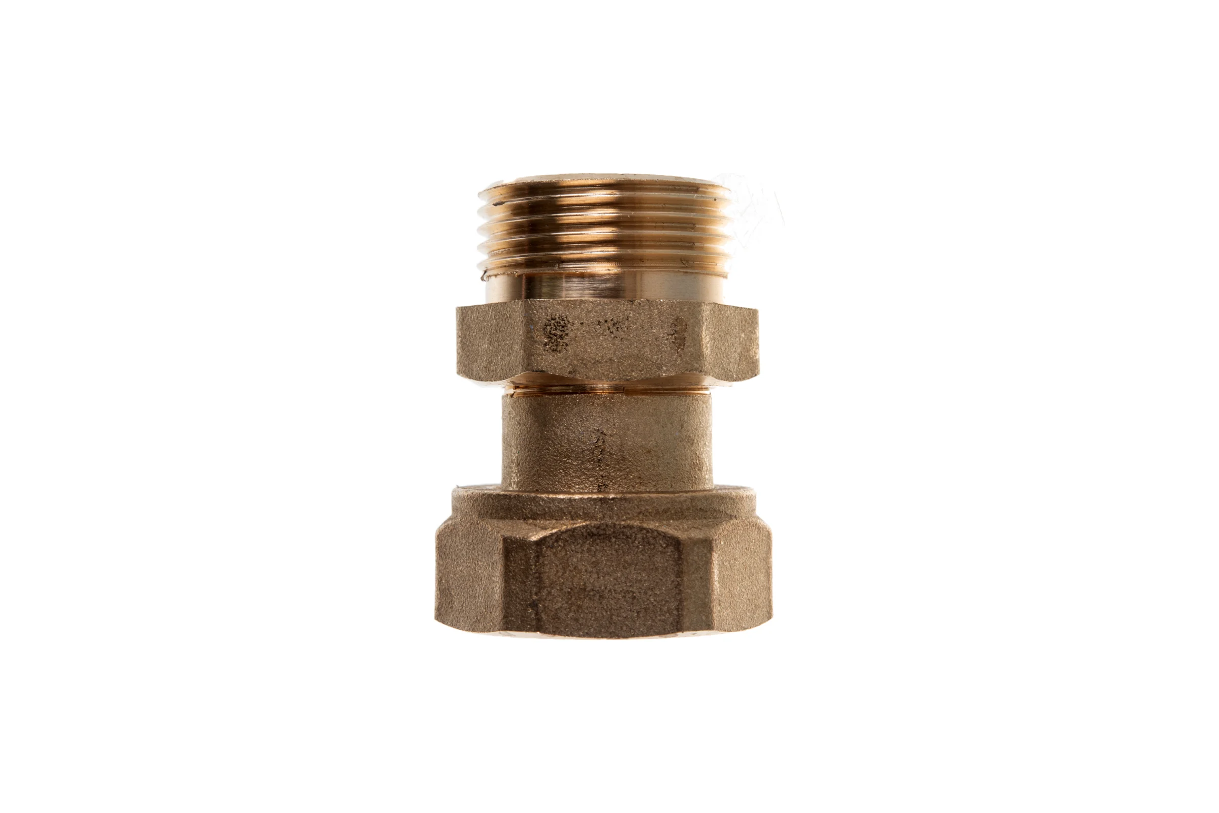 Сгон американка ELSEN прямой, НВ, 1/2", 1/2", латунь, с плоским уплотнением EBF26.12
