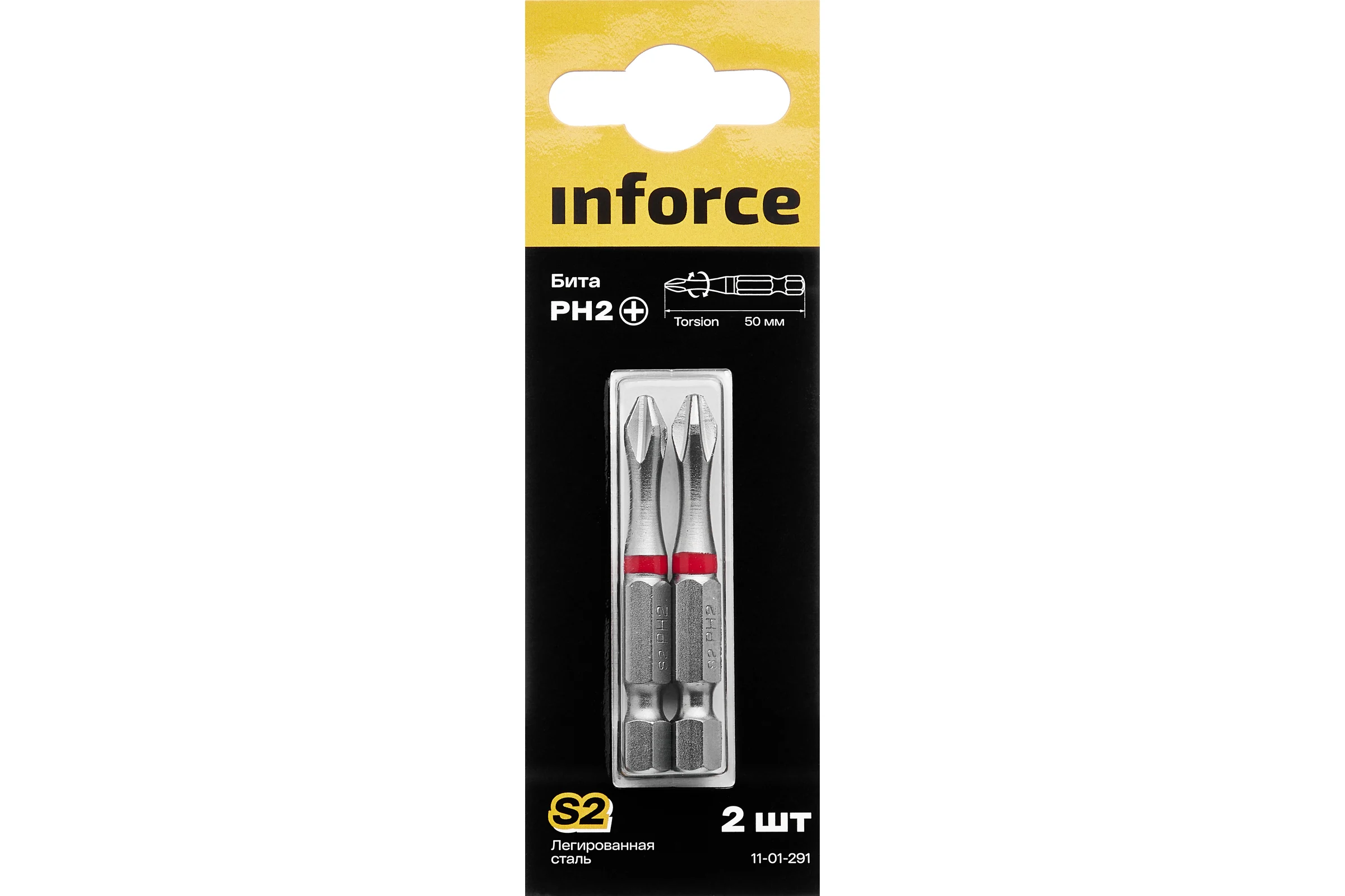 Бита (2 шт; PH2; 50 мм) торсионная Inforce 11-01-291