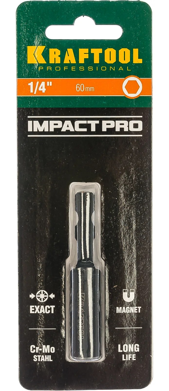 Адаптер Impact Pro для бит (магнитный) 60 мм KRAFTOOL 26801-60