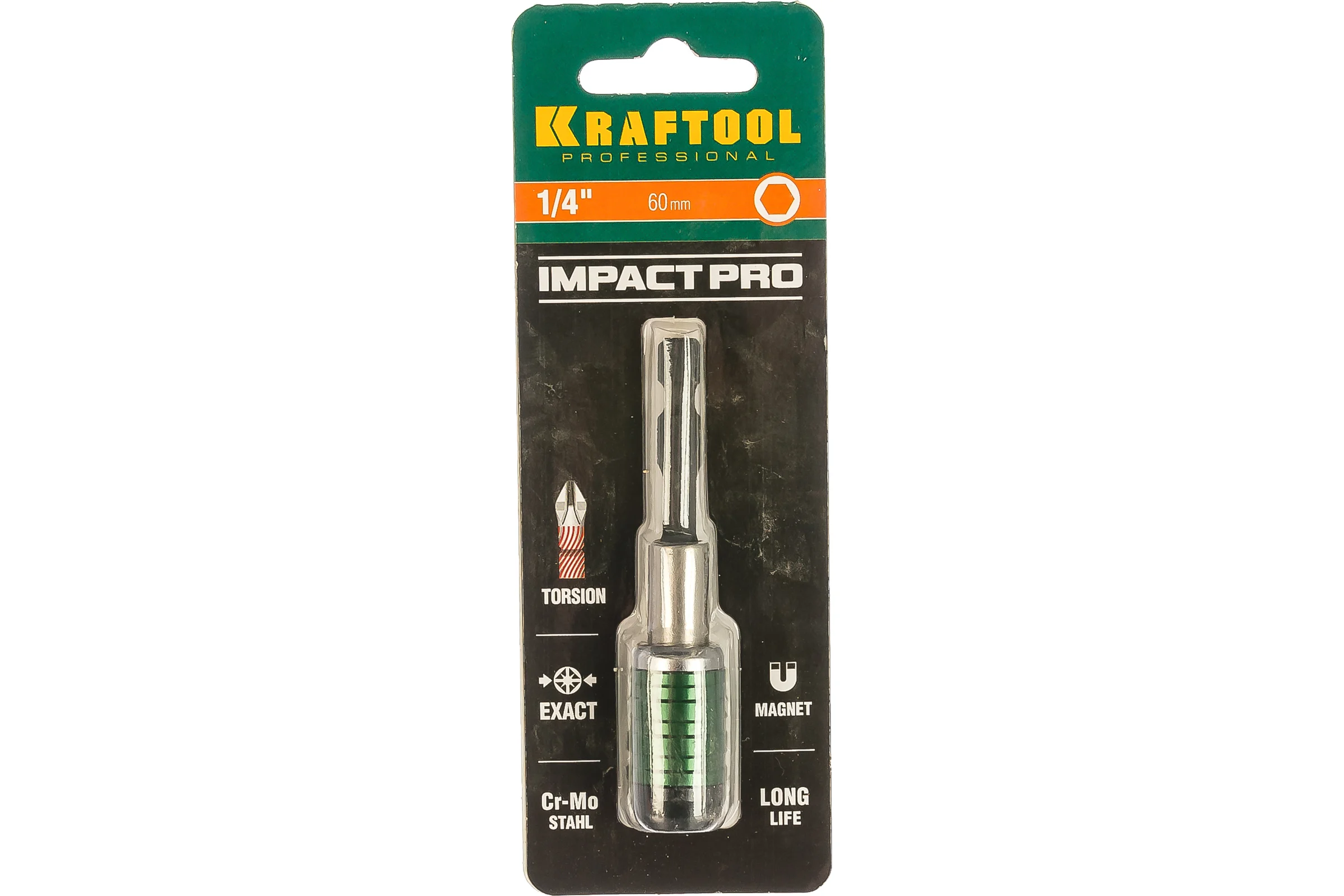 Адаптер Impact Pro для бит (магнитный) 60 мм KRAFTOOL 26803-60