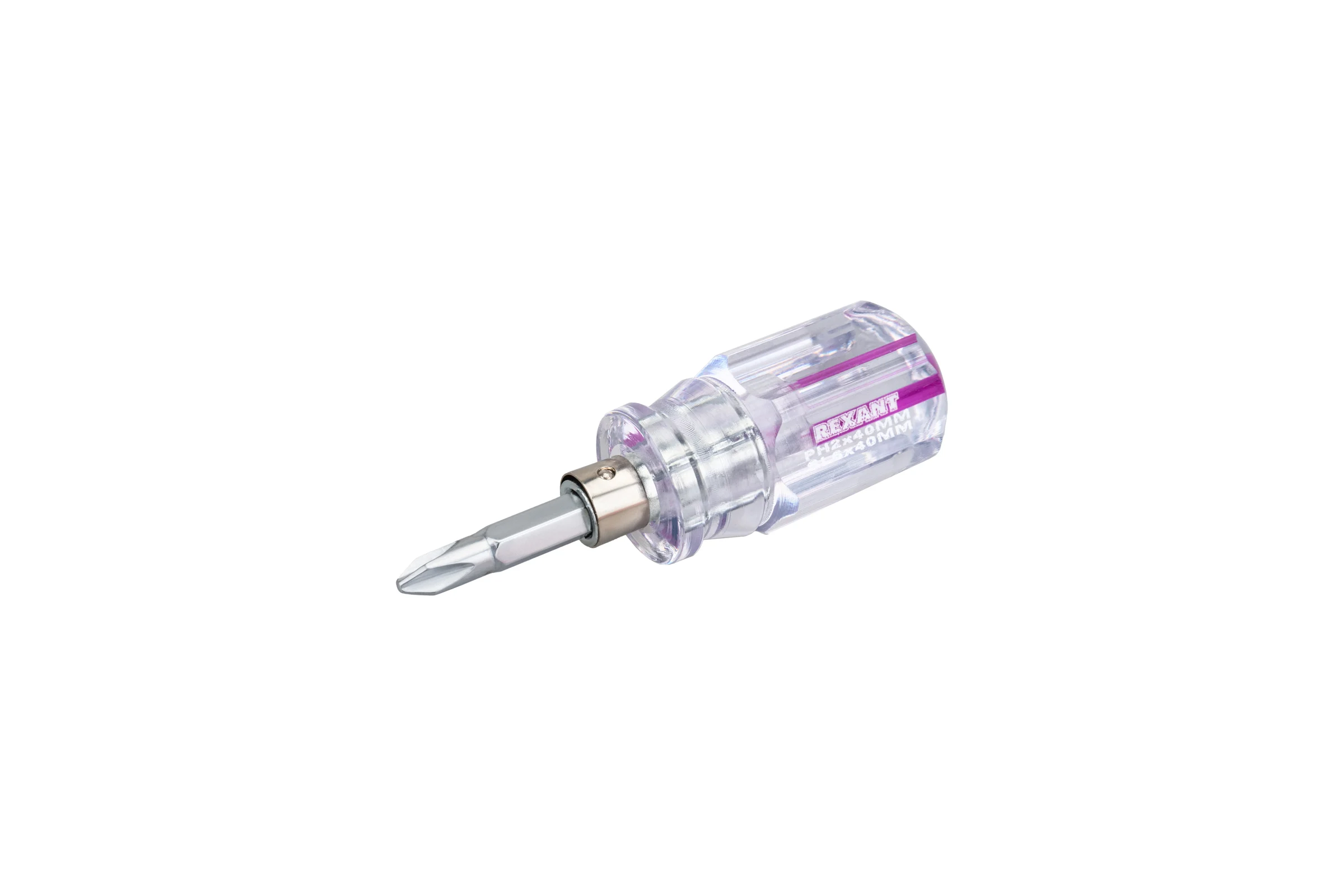 Комбинированная отвертка REXANT двухсторонний стержень PH2/SL6, 40 мм 12-4743