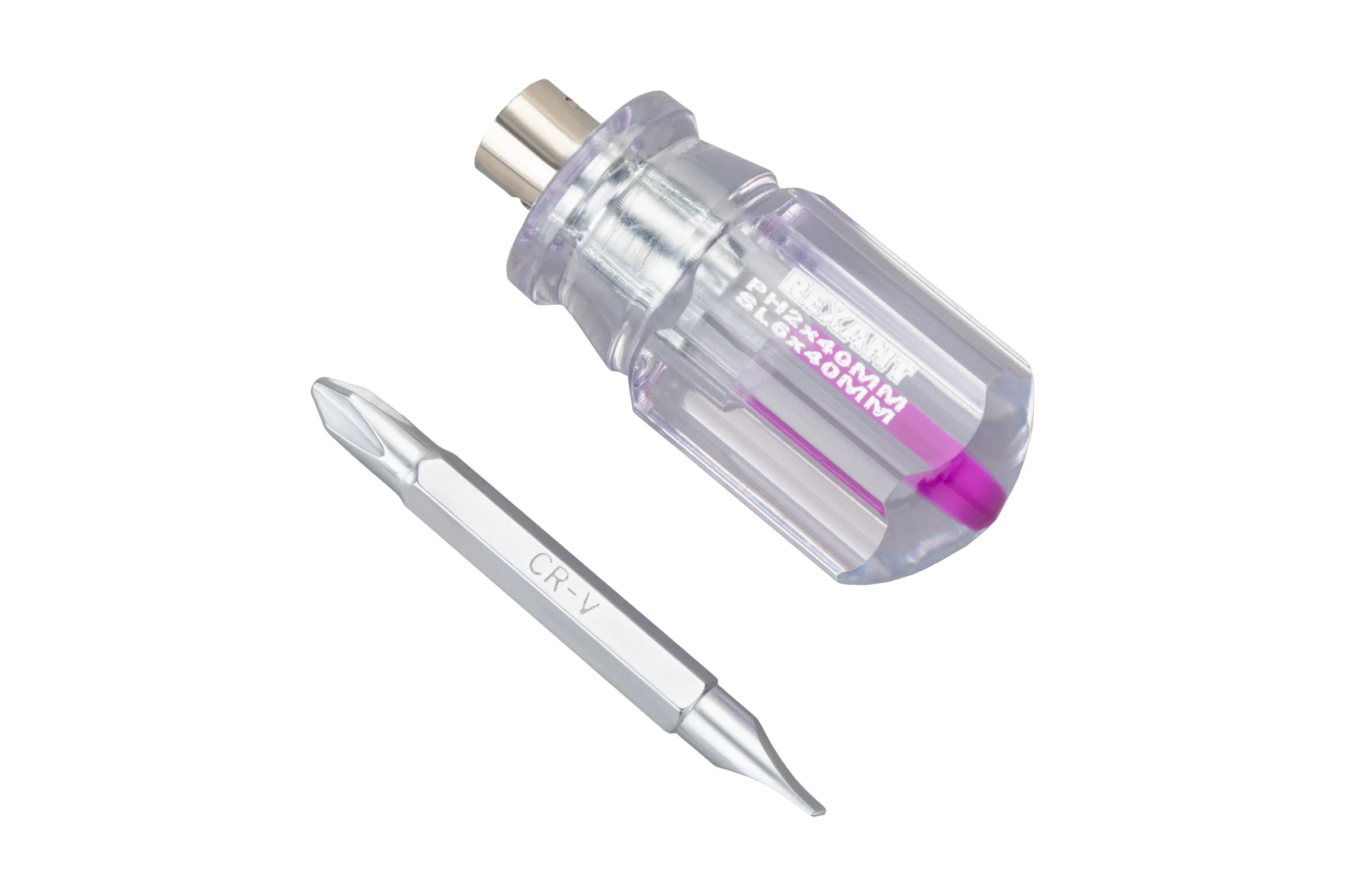 Комбинированная отвертка REXANT двухсторонний стержень PH2/SL6, 40 мм 12-4743