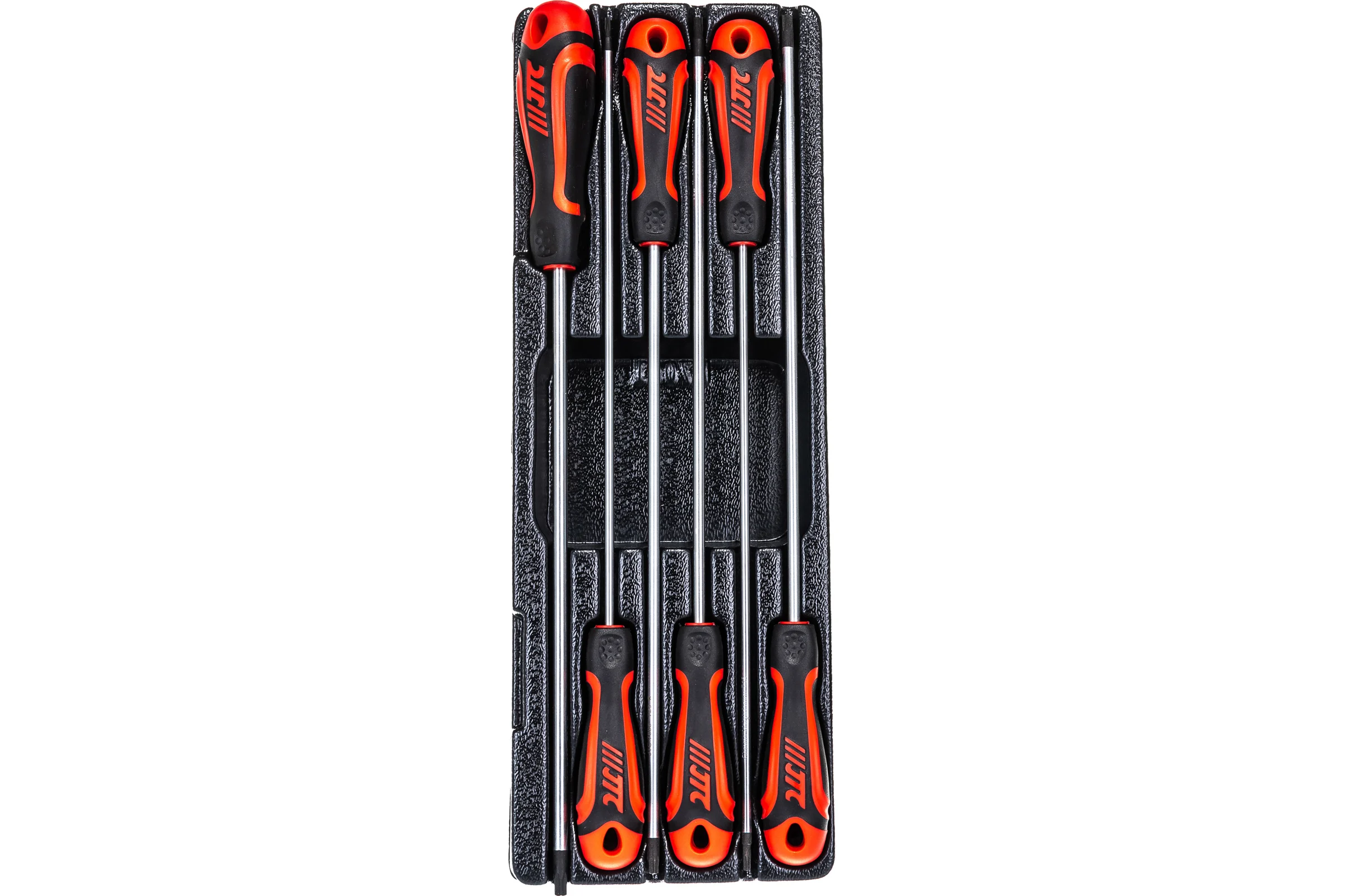 Набор отверток удлинённых TORX JTC Торкс Т10, Т15, Т20, Т25, Т27, Т30 x 250 мм в ложементе, 6 предметов, K7061 539292