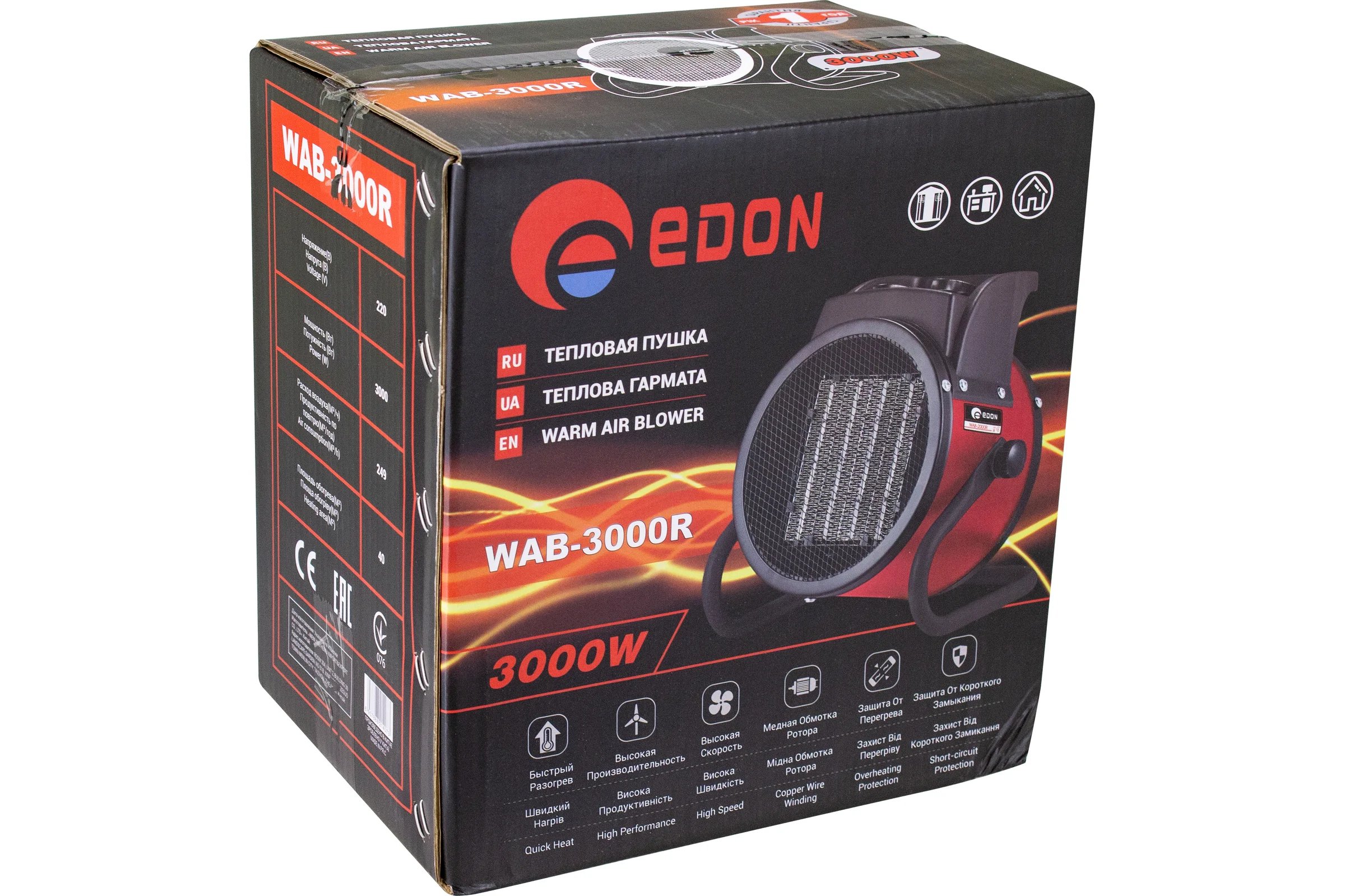 Электрическая тепловая пушка EDON WAB-3000R 22603