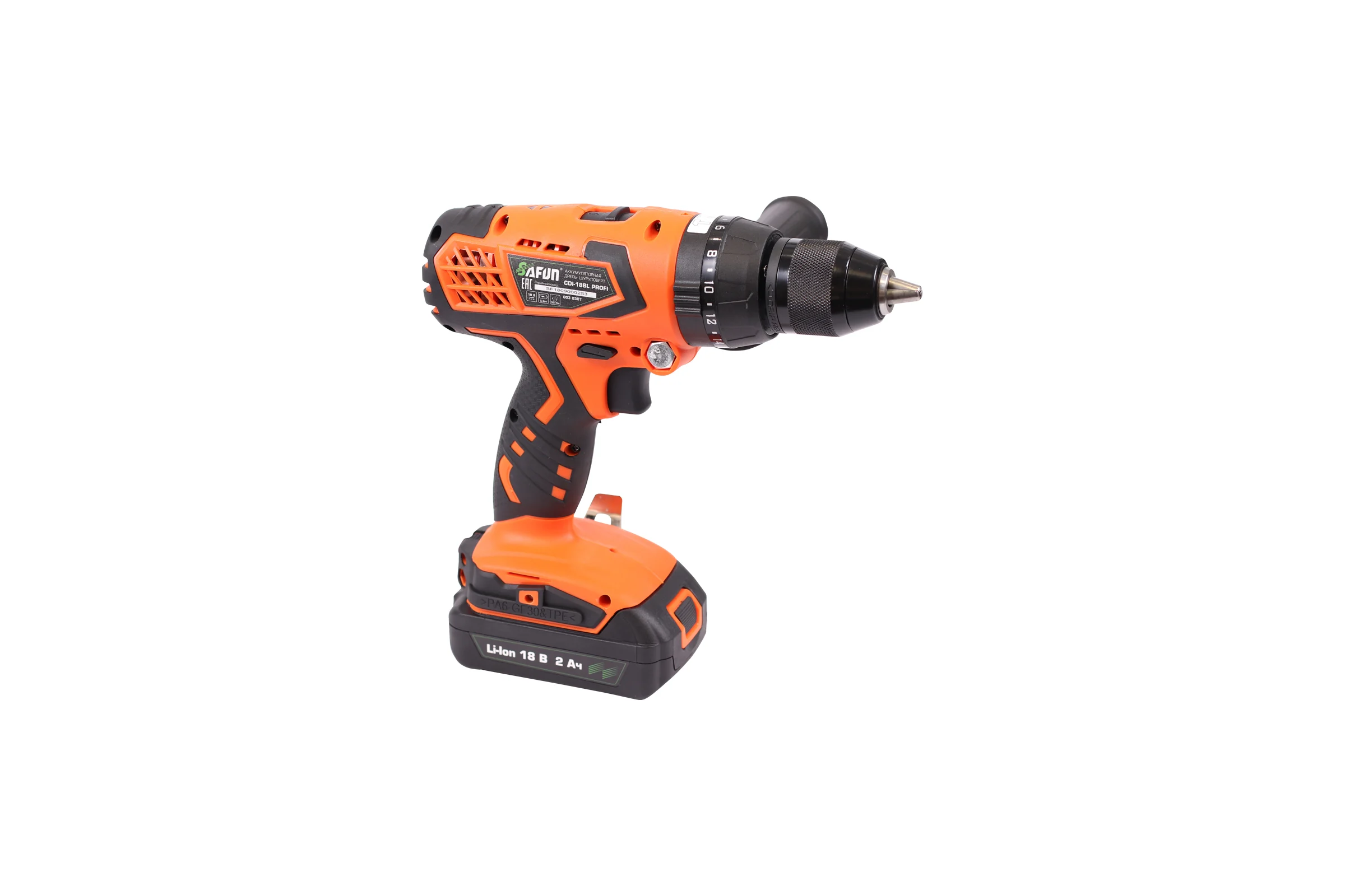 Аккумуляторная дрель-шуруповёрт SAFUN CDI-18BL PROFI 0030307