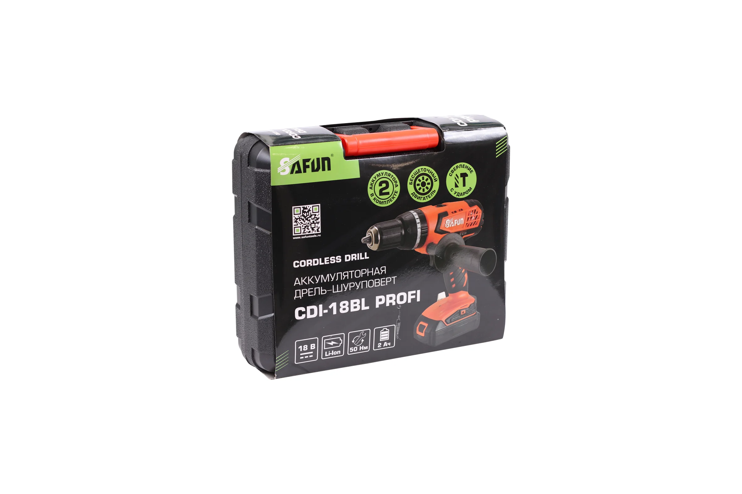 Аккумуляторная дрель-шуруповёрт SAFUN CDI-18BL PROFI 0030307
