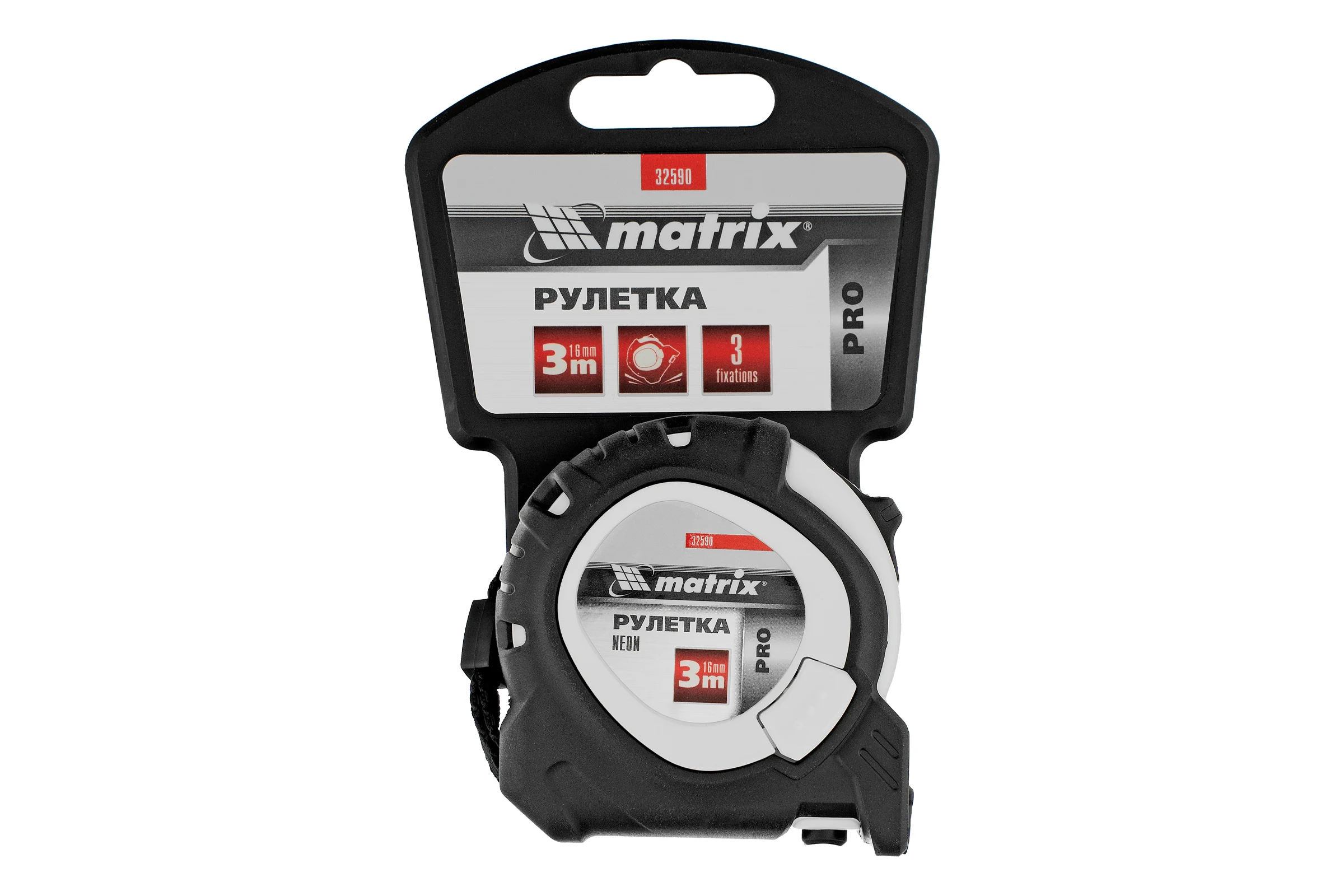 Рулетка Neon Matrix 3 м x 16 мм PRO 32590