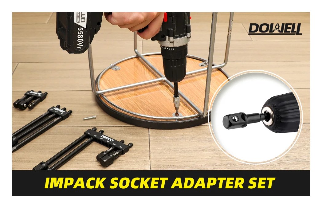 Адаптеры для головок 1/4", 3/8", 1/2", 75 мм, набор 3 шт DOWELL HY050102