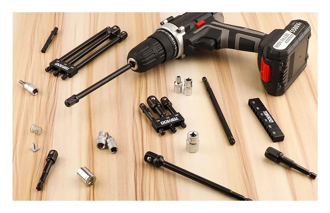 Адаптеры для головок 1/4", 3/8", 1/2", 75 мм, набор 3 шт DOWELL HY050102