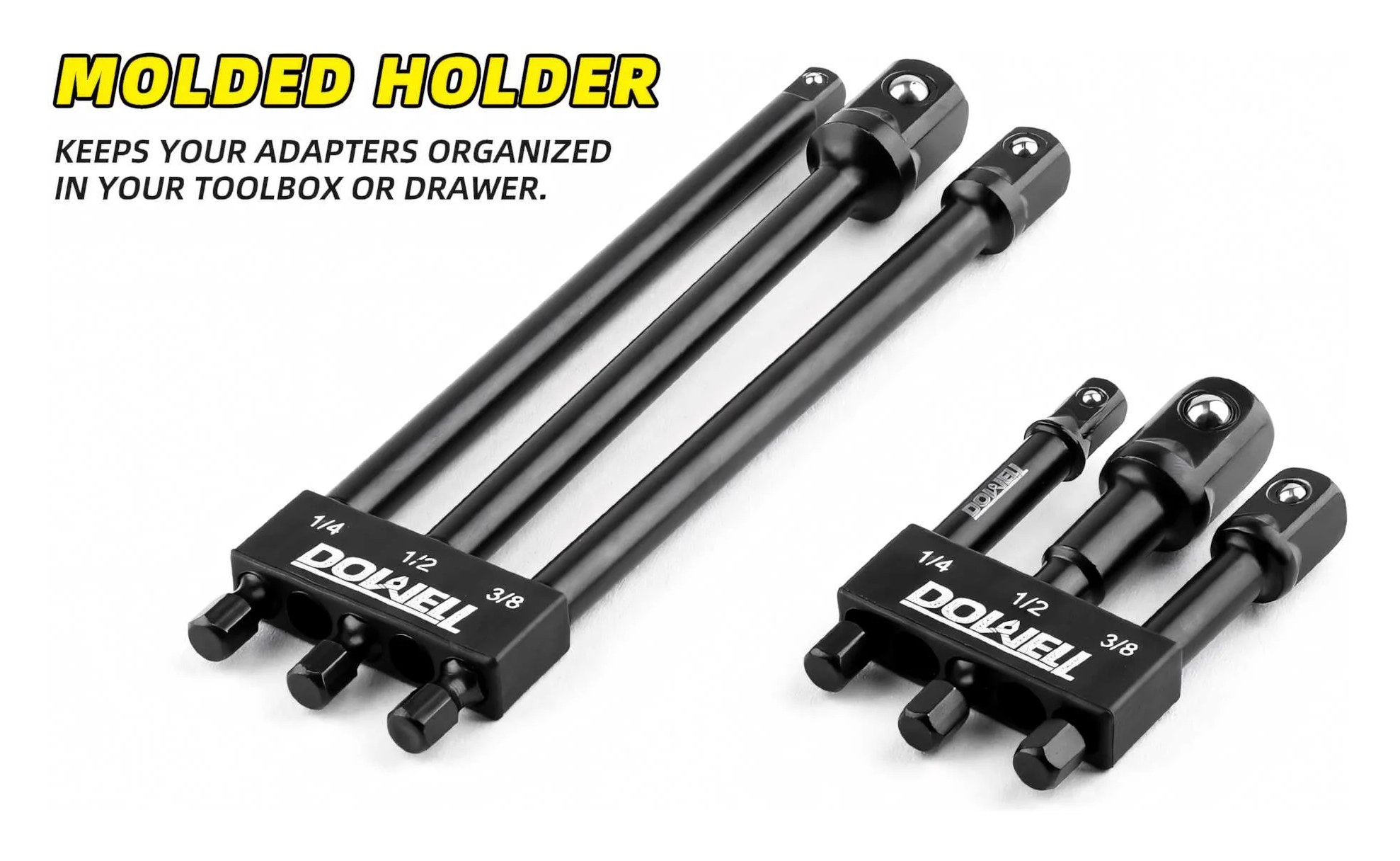 Адаптеры для головок 1/4", 3/8", 1/2", 75 мм, набор 3 шт DOWELL HY050102