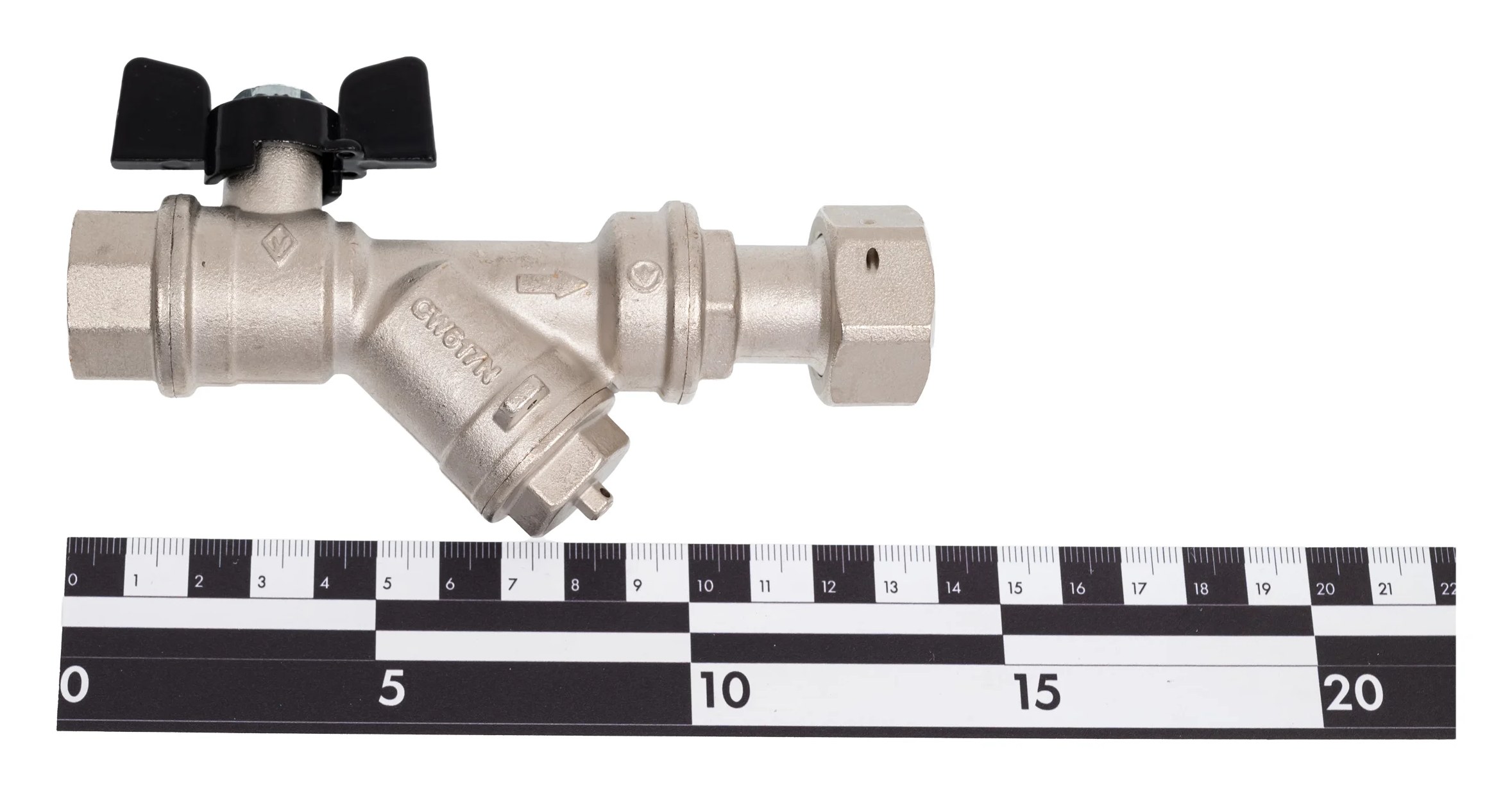 Kран шаровой для воды Bugatti с фильтром DN15 Rp1/2" x G3/4" PN20 арт.5501 05501026