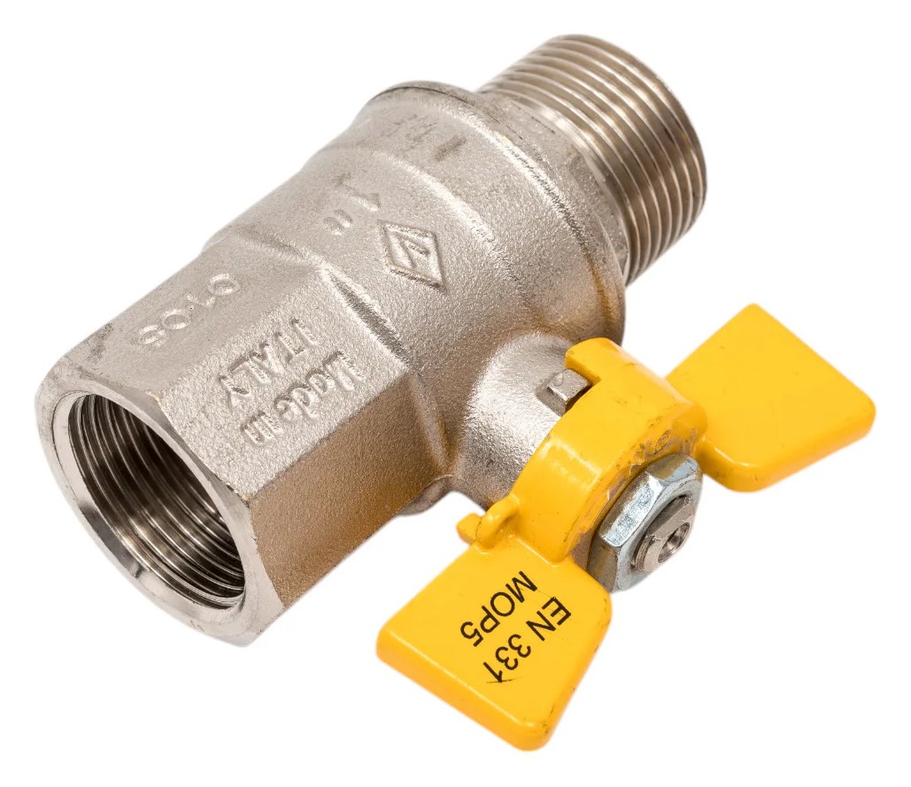 Kран шаровой для газа Bugatti EN331 Rp1"x R1" DN25 MOP5 арт.457 04570041