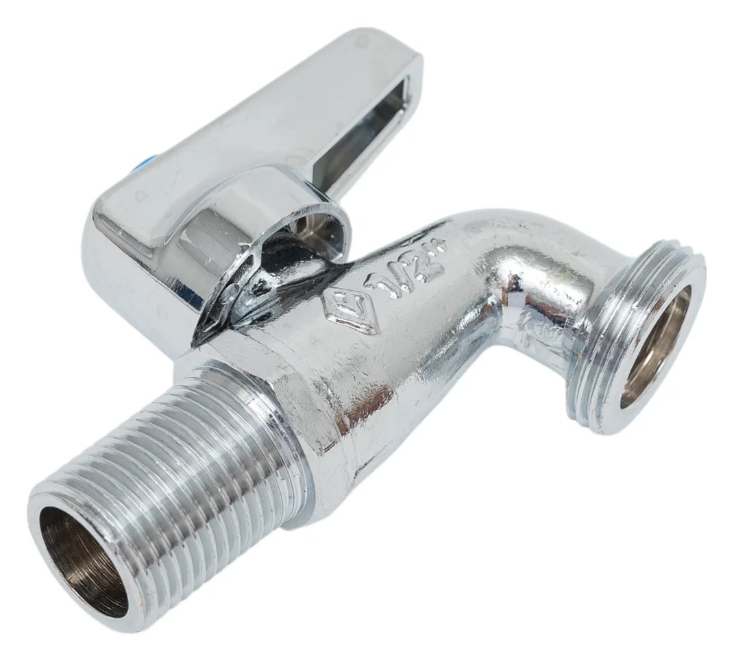 Mиникран шаровой для стиральной машины Bugatti хром, G1/2"x G3/4" арт.892 08920002