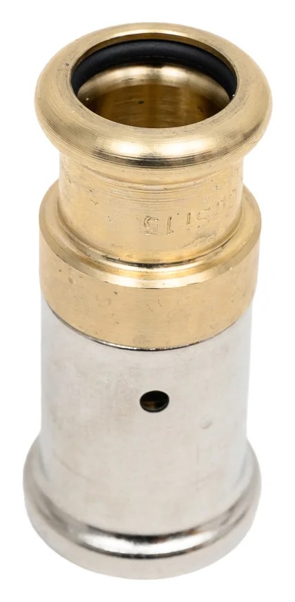 Адаптер HENCO латунь пресс (металлопластик) - пресс медь, V, M и SA-профиль, 20x15Cu 36P-2015P