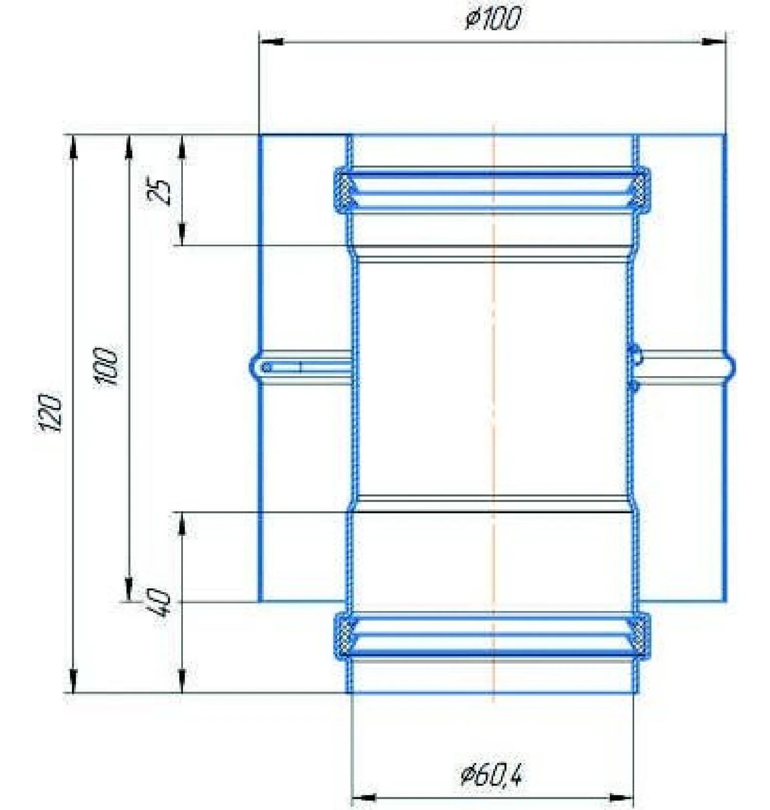 Адаптер вертикальный коаксиальный Okseler 60/100 (Baxi (кроме ECO Nova/Classic), Ariston, Vaillant, Viessmann, Kit oks00009