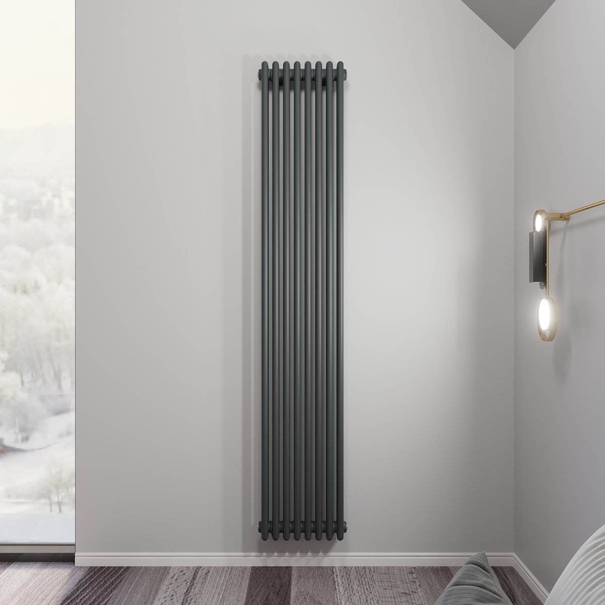 Радиатор стальной трубчатый Faberg Alivento 2 1800 мм 8 секций серый