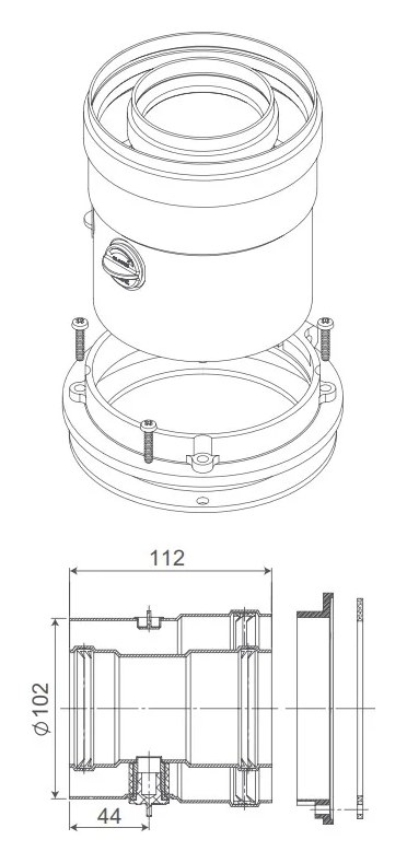 Адаптер вертикальный 60/100L El,Bs, F, NF, U Royal Thermo НС-1012772