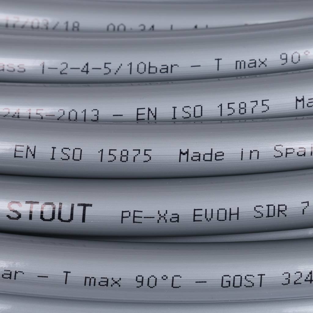 Труба из сшитого полиэтилена STOUT PEX с кислородным слоем, серая, 16х2,2 (бухта 500 метров), SPX-0001-501622