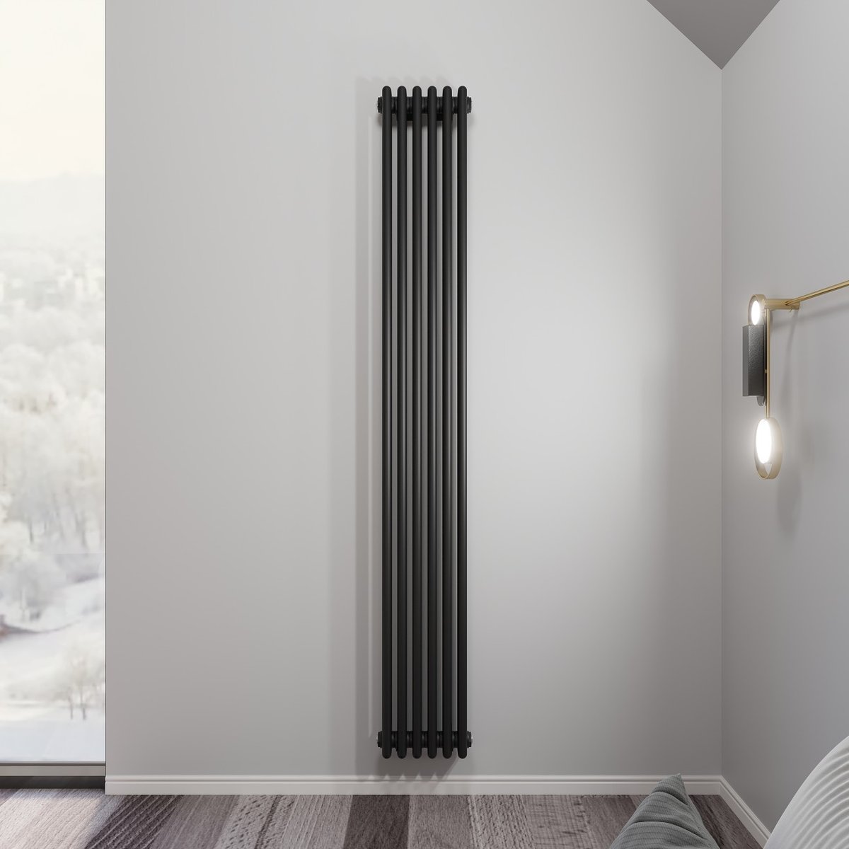 Радиатор стальной трубчатый Faberg Alivento 2 1800 мм 6 секций черный