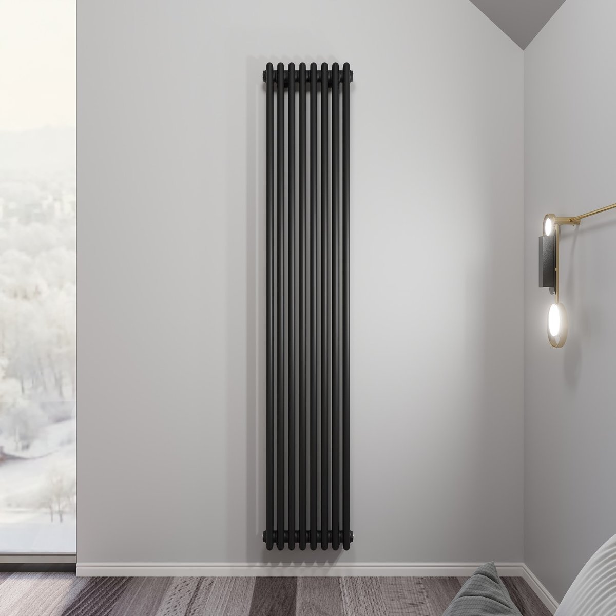 Радиатор стальной трубчатый Faberg Alivento 2 1800 мм 8 секций черный
