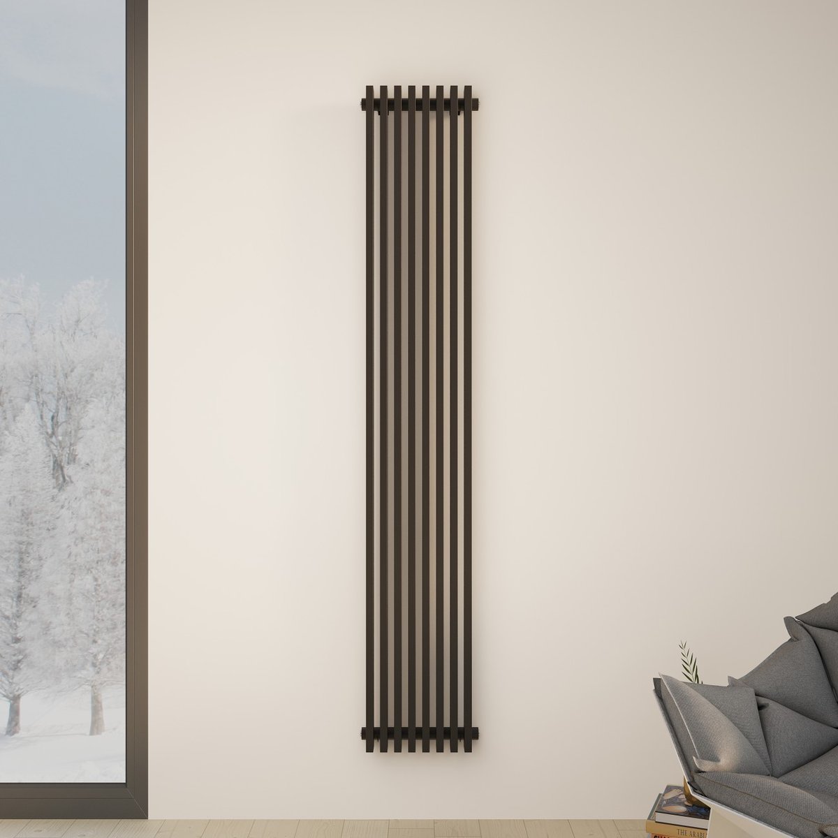 Радиатор стальной трубчатый Faberg Sabron 1 1800 мм 8 секций черный