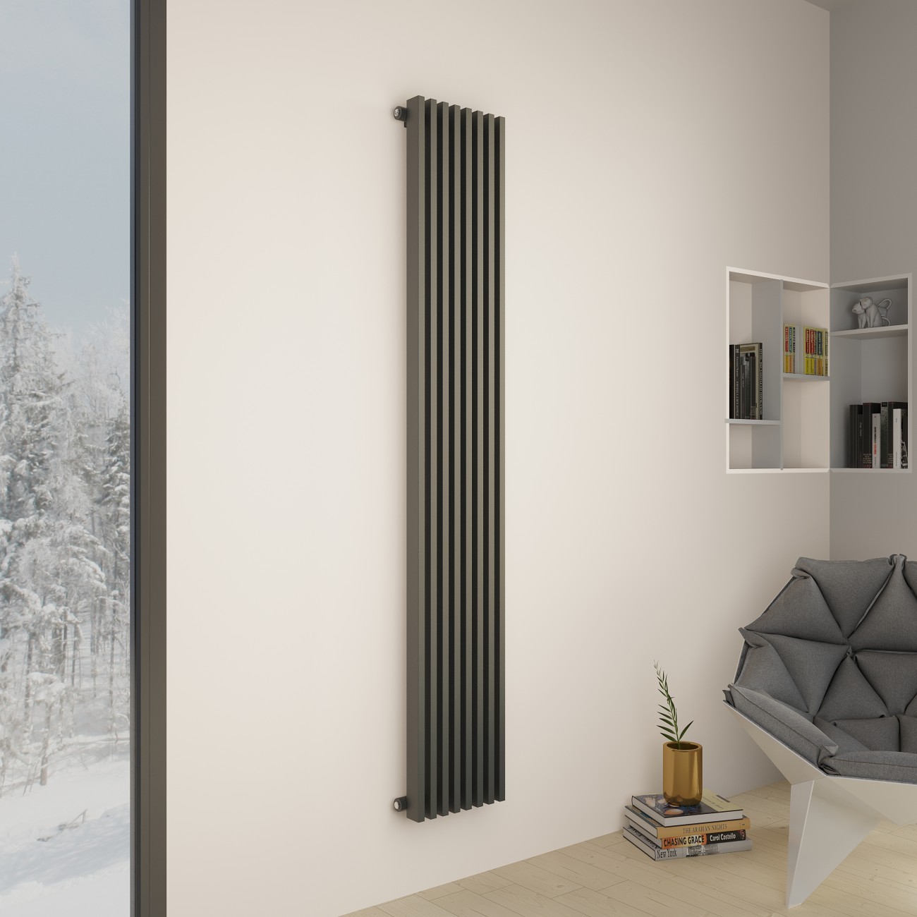 Радиатор стальной трубчатый Faberg Sabron 1 1800 мм 8 секций серый